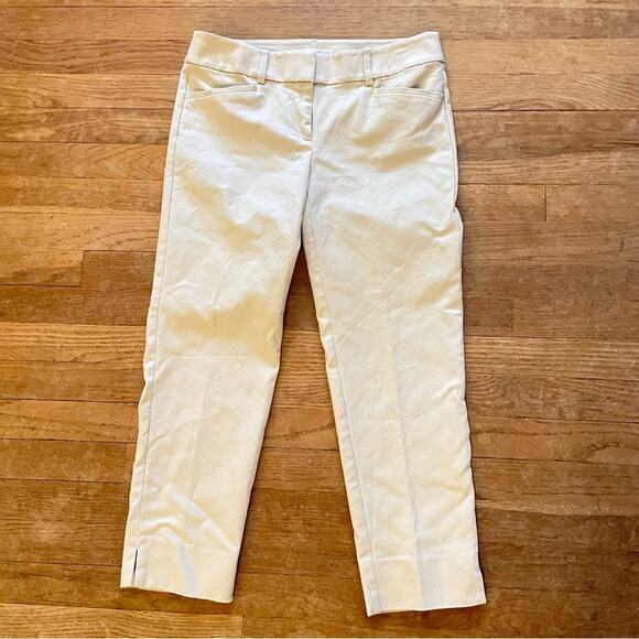 Loft zip up double hook closure casual pants cream size 2 b27 - Picture 1 of 4